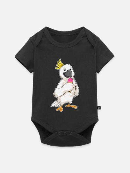 Papagei Waffeleis - Baby Premium Kurzarmbody - Schwarz