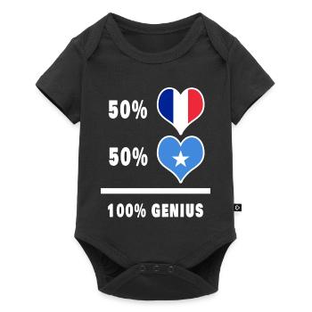 France et Somalie Genius / Cadeau - Body à manches courtes Premium Bébé - noir - Devant
