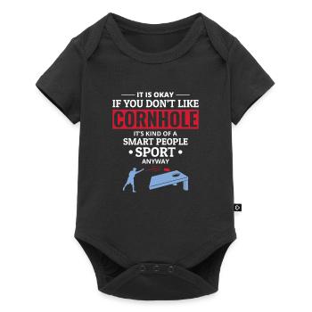 Cornhole Bean Bag Toss Outdoor Lawn Game Funny - Baby Premium short-sleeve bodysuit - black - Front