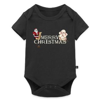 Merry Christmas wishes you Santa Claus - Baby Premium short-sleeve bodysuit - black - Front
