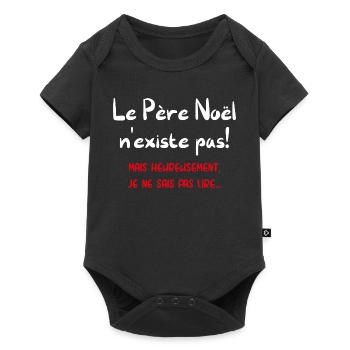 Le père noël n'existe pas - Body à manches courtes Premium Bébé - noir - Devant