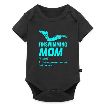 Finswimming Mom Schwimmen Schwimmer Schwimmen Wassersport - Baby Premium Kurzarmbody - Schwarz - Vorne