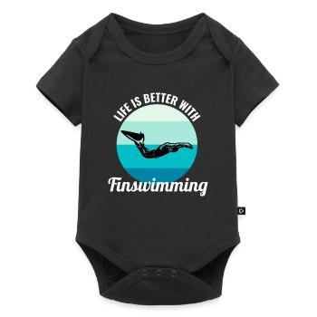 Finswimming Swimming Swimmer Swim Water sport - Baby Premium short-sleeve bodysuit - black - Front