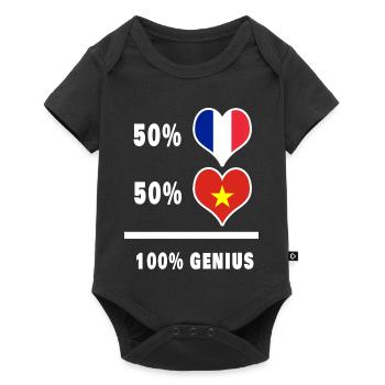 The France and Vietnam genius / gift - Baby Premium short-sleeve bodysuit - black - Front