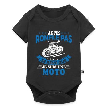Je Ne Ronfle Pas Je Rêve Que Je Suis Une Moto - Body à manches courtes Premium Bébé - noir - Devant