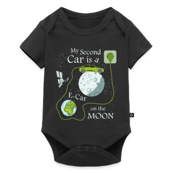 E-car on the moon - Baby Premium short-sleeve bodysuit - black - Front