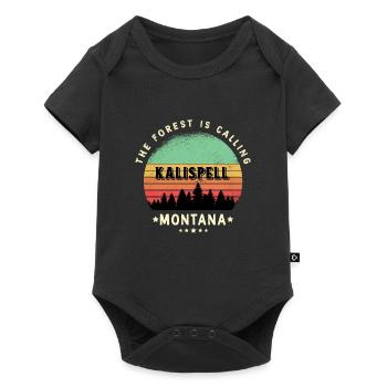 Motif forêt du Montana de Kalispell - Body à manches courtes Premium Bébé - noir - Devant