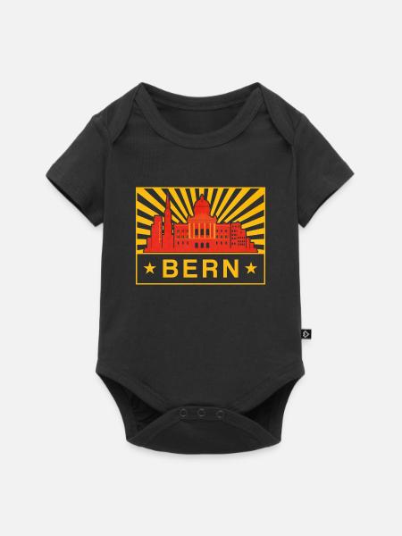 Bern Skyline Sonnenburst Stadtsiegel - Baby Premium Kurzarmbody - Schwarz