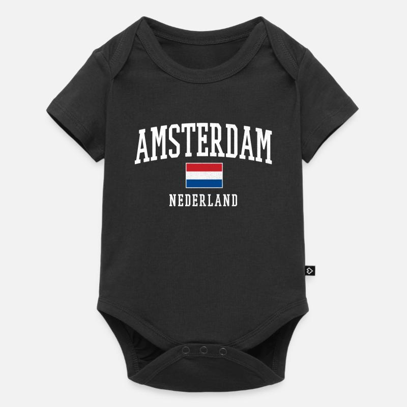 Conception du drapeau Amsterdam NL - Body à manches courtes Premium Bébé - noir