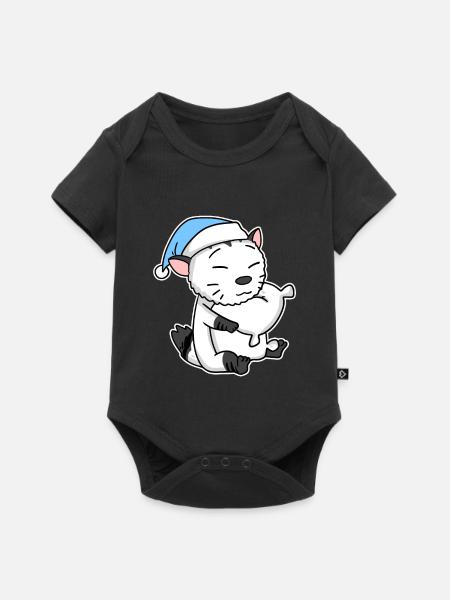 Katze Katzenrasse American Bobtail - Baby Premium Kurzarmbody - Schwarz