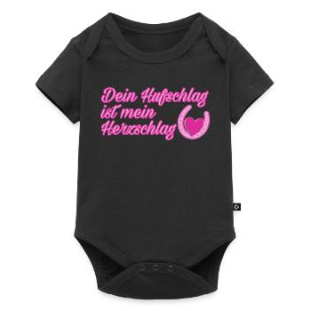 Dein Hufschlag ist mein Herzschlag - Baby Premium Kurzarmbody - Schwarz - Vorne