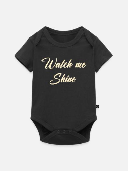 Watch me shine - Baby Premium Kurzarmbody - Schwarz