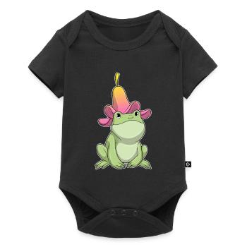 Plumeria de grenouille - Body à manches courtes Premium Bébé - noir - Devant