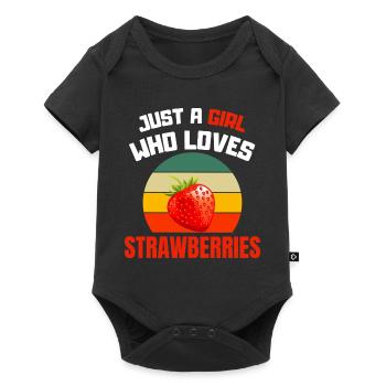 Retro Strawberry Girl - Baby Premium short-sleeve bodysuit - black - Front