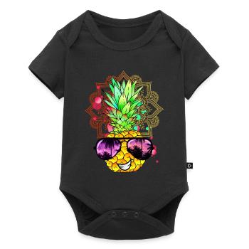 Mandala à l’ananas - Body à manches courtes Premium Bébé - noir - Devant