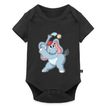 Elephant Baseball - Body à manches courtes Premium Bébé - noir - Devant