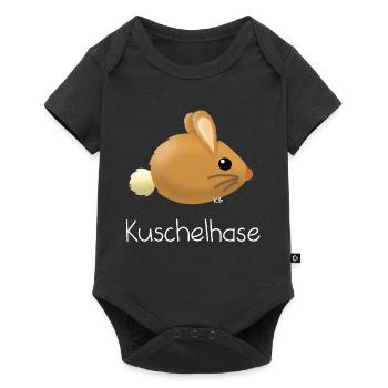Kuschelhase - Baby Premium Kurzarmbody - Schwarz - Vorne
