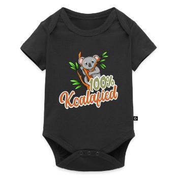 100% Koalafied - Qualified Animal Pun Cute and Fun - Baby Premium short-sleeve bodysuit - black - Front