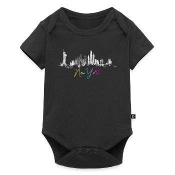 Urban Skyline Watercolor Design New York NYC - Baby Premium short-sleeve bodysuit - black - Front