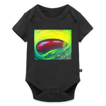 Aubergine verte - Body à manches courtes Premium Bébé - noir - Devant