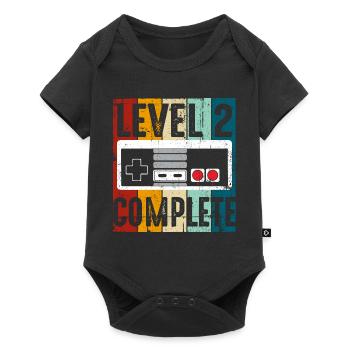 Level 2 Komplette Retro-Konsole - Baby Premium Kurzarmbody - Schwarz - Vorne