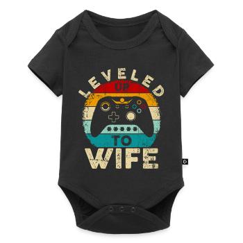 Montez de niveau en épouse Rétro Gamer - Body à manches courtes Premium Bébé - noir - Devant