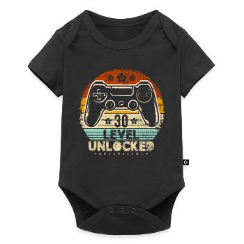Dreißig entsperrter Retro-Controller - Baby Premium Kurzarmbody - Schwarz - Vorne