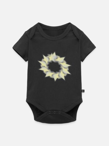 Muster Sternenkreis effect - Baby Premium Kurzarmbody - Schwarz