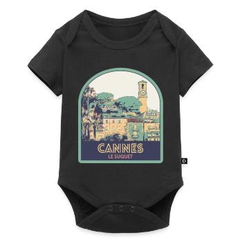 Quartier du Suquet à Cannes en France - Body à manches courtes Premium Bébé - noir - Devant