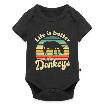 Donkey - Baby Premium short-sleeve bodysuit - black - Front