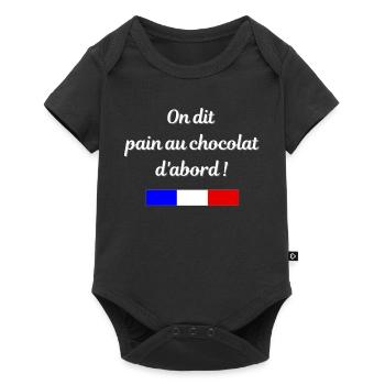 On dit pain au chocolat d'abord - Body à manches courtes Premium Bébé - noir - Devant