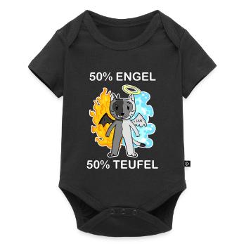 Katze Katzenrasse Birma - Engel und Teufel - Baby Premium Kurzarmbody - Schwarz - Vorne