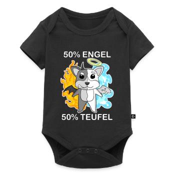 Hund Welsh Corgi Pembroke - Engel und Teufel - Baby Premium Kurzarmbody - Schwarz - Vorne