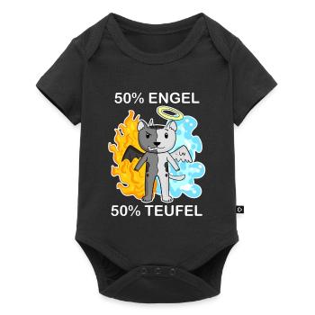 Katze Katzenrasse Burmilla - Engel und Teufel - Baby Premium Kurzarmbody - Schwarz - Vorne