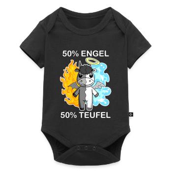 Esel - Engel und Teufel - Baby Premium Kurzarmbody - Schwarz - Vorne