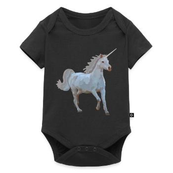 Elron, das Einhorn - Baby Premium Kurzarmbody - Schwarz - Vorne