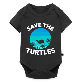 Créatures marines rétro Animal sauver les tortues - Body à manches courtes Premium Bébé - noir - Devant