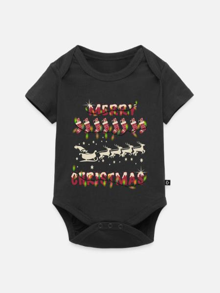 Weihnachtsmann - Baby Premium Kurzarmbody - Schwarz