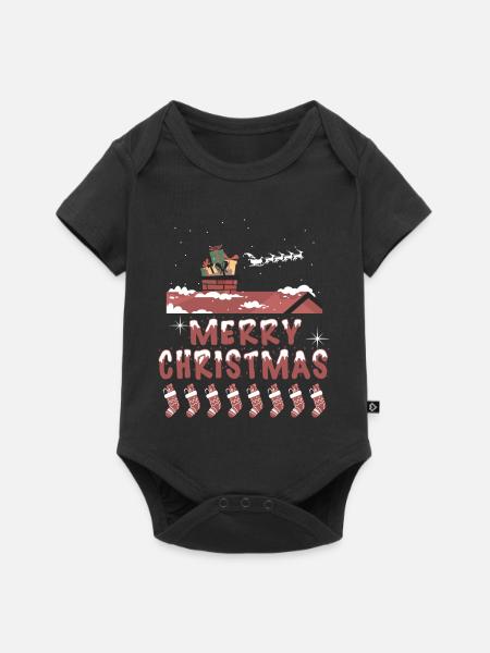 Frohes Fest zu Hause - Baby Premium Kurzarmbody - Schwarz