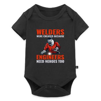 Welding Welder Metal Construction Ironworker Funny - Baby Premium short-sleeve bodysuit - black - Front