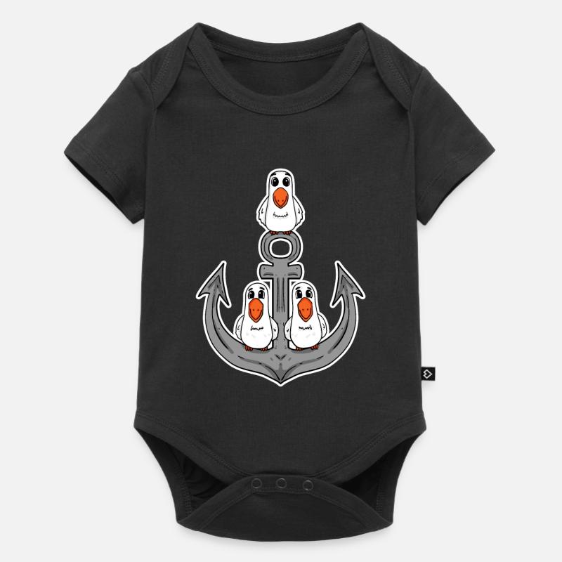 Möwen Möwe Anker - Baby Premium Kurzarmbody - Schwarz
