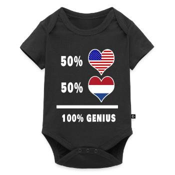 USA and The Netherlands ingenious flag design - Baby Premium short-sleeve bodysuit - black - Front