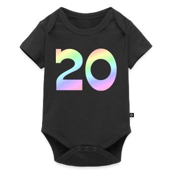 Jubiläum, 20 pastell Verlauf - Baby Premium Kurzarmbody - Schwarz - Vorne