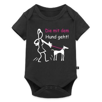 Die mit dem Hund geht ! - Baby Premium Kurzarmbody - Schwarz - Vorne