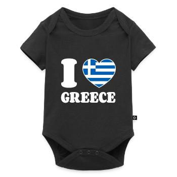 J’aime la Grèce Grèce Drapeau grec Cœur - Body à manches courtes Premium Bébé - noir - Devant