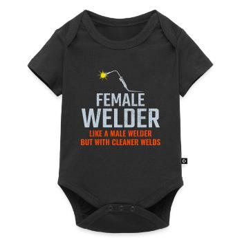 Schweißerschweißerin Factory Workshop Eisenarbeiterin - Baby Premium Kurzarmbody - Schwarz - Vorne