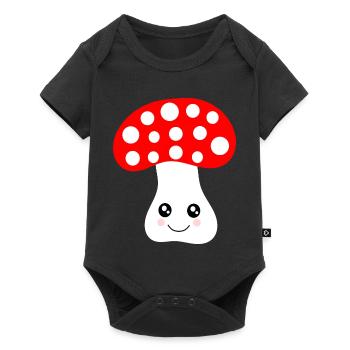 Kawaii, mushroom, toadstool - Baby Premium short-sleeve bodysuit - black - Front