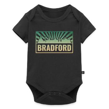 Bradford Skyline Silhouette - Baby Premium Kurzarmbody - Schwarz - Vorne
