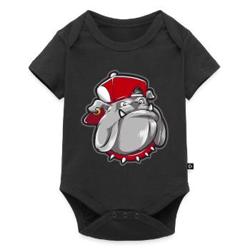 Bulldog Maskottchen Straßengrunge - Baby Premium Kurzarmbody - Schwarz - Vorne