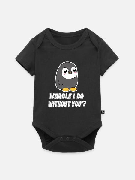 Pinguin Tier Vogel Statement Seevogel Zoo - Baby Premium Kurzarmbody - Schwarz